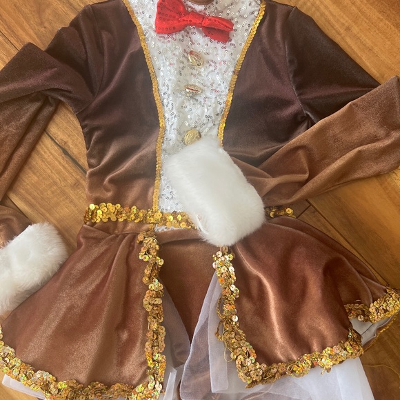 WEISSMAN Run Rudolph Run Dance Ice Skating Costume Size SC Small 6/7 - Picture 2 of 14